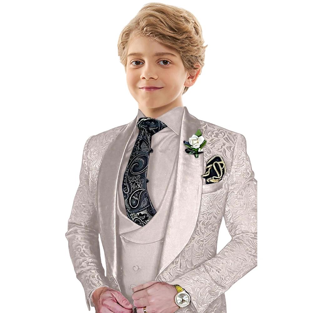 Txjojn – ensemble de costume Jacquard pour garçons, 3 pièces, tenue porteur d'anneau de mariage, bea