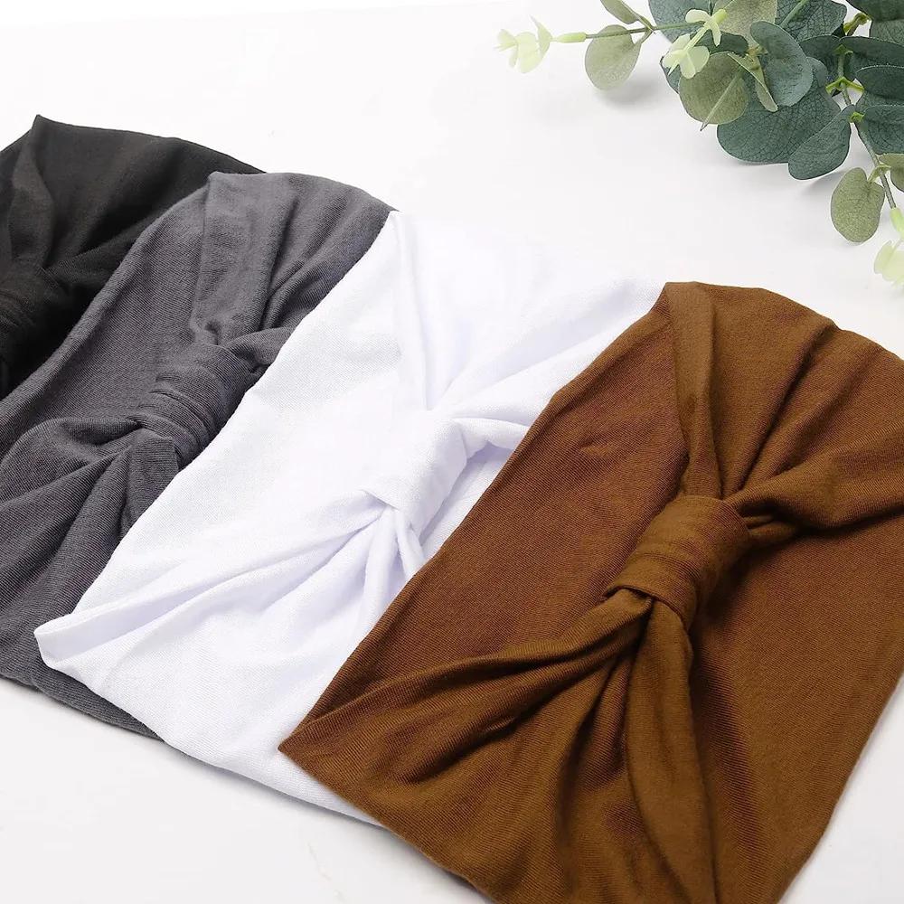 Grands bandeaux pour femmes, élégants, style Boho, Turban de Sport, Yoga, en coton, Bandana antidéra