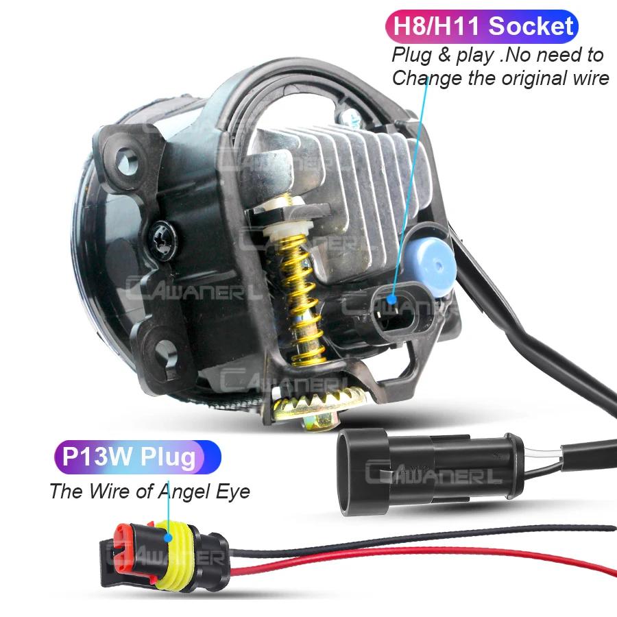 2X30W H11 Angel Eye LED antibrouillard pour Mitsubishi Outlander 2006-2019 voiture brouillard feux d