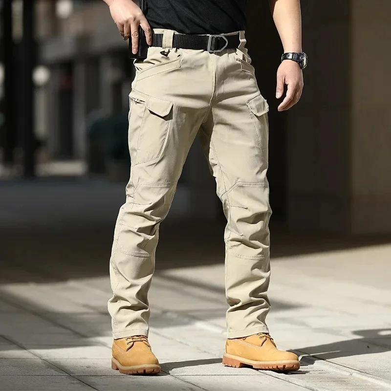 Pantalon Cargo imperméable pour hommes, élastique, poches multiples, militaire, jogging d'extérieur,