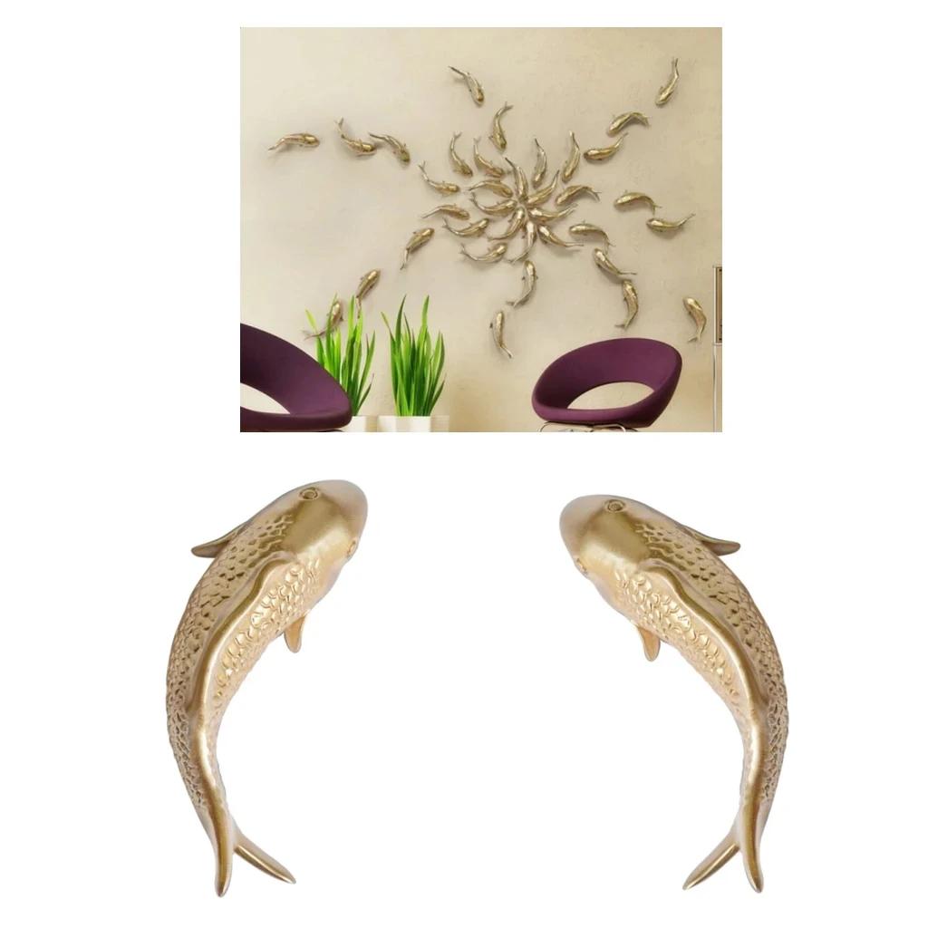 Figurines de poisson doré en résine, ornement mural, carpe, personnalité, maison, fond de restaurant