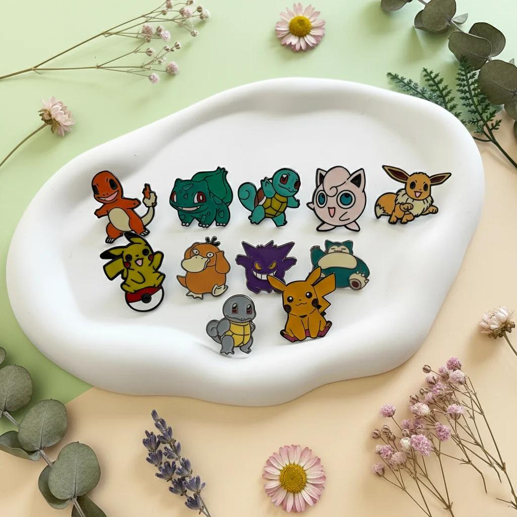 Ensemble d'épingles en émail Pikachu Gengar, 11 pièces, broches à bandes créatives pour sac à dos et