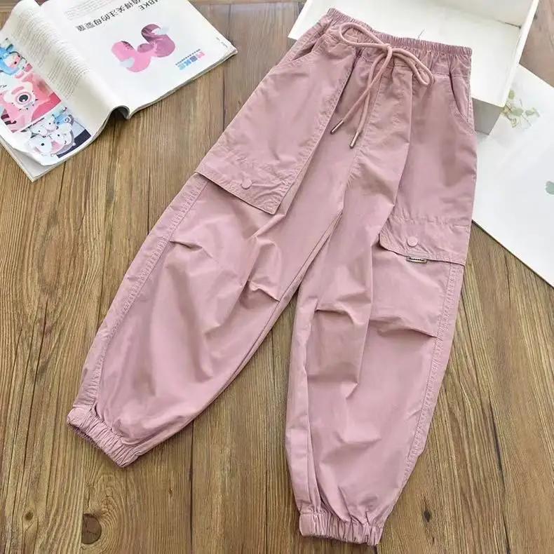 Vêtements de printemps à la mode pour enfants, jogging Cargo, pantalon élastique à la cheville, pant