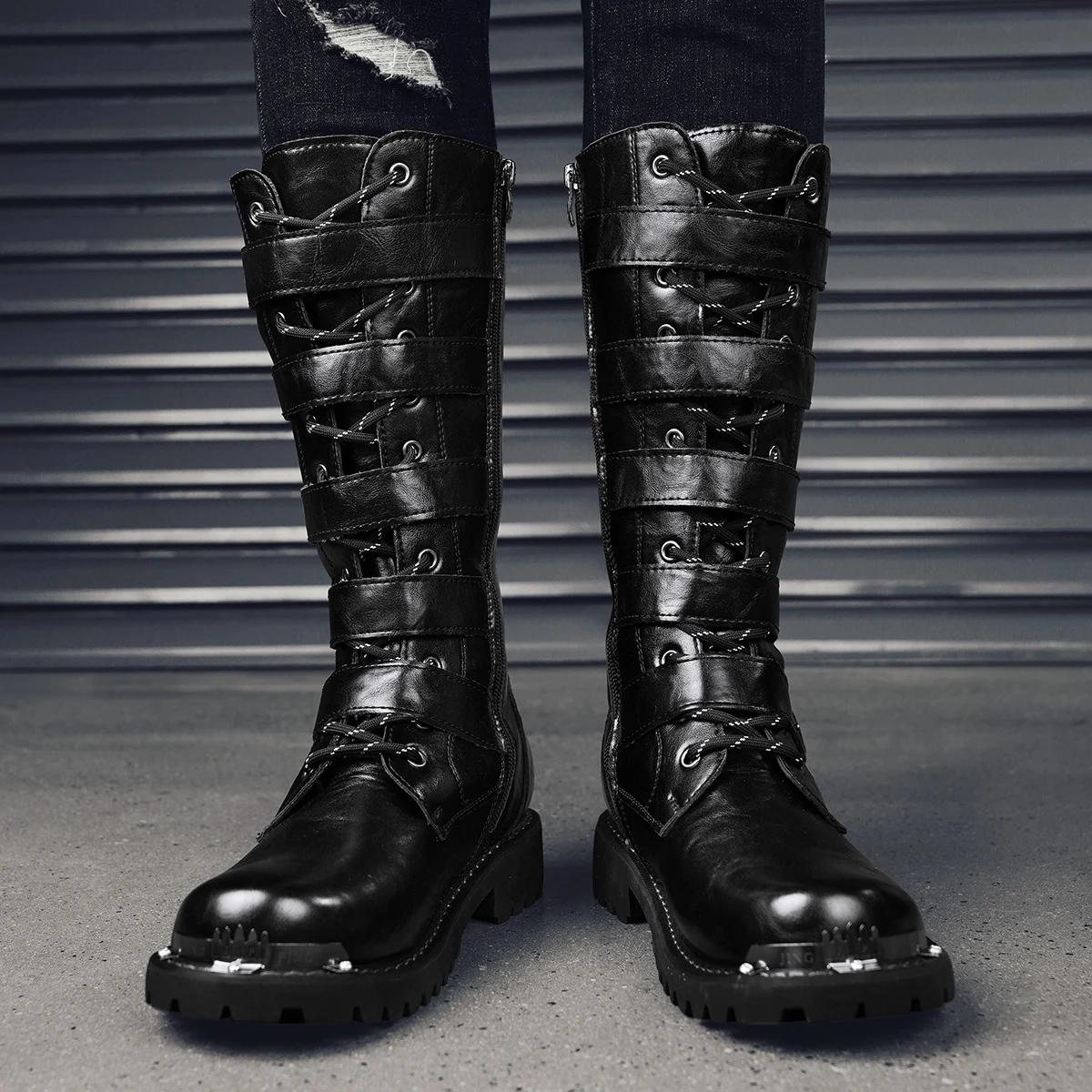 Bottes de moto montantes décontractées pour hommes, bottes de travail de protection de sécurité, ext