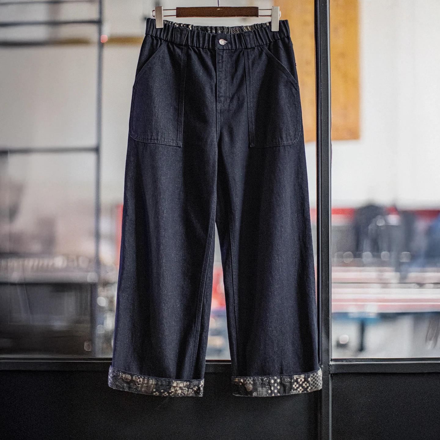 Maden – jean vintage en denim délavé pour hommes, pantalon bleu à jambes larges, coupe ample, pantal
