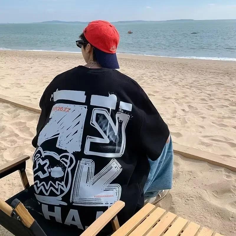 M-8xL printemps hommes T-shirt manches courtes dessin animé Graffiti imprimé mâle femelle Alphabet