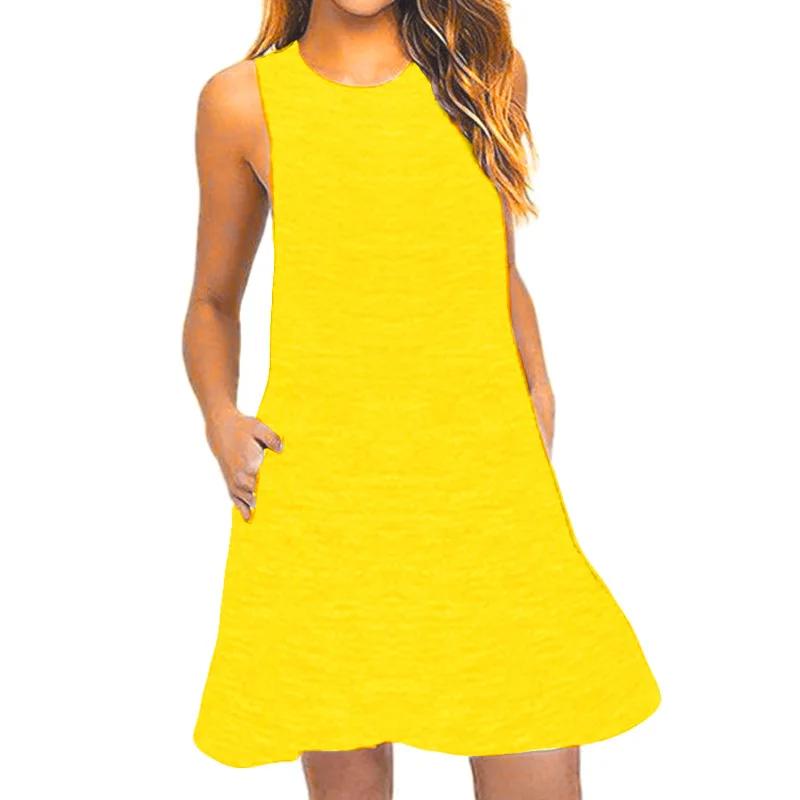 Robe T-Shirt trapèze décontractée pour femmes, Cover-Up de plage avec poches, grande taille, ample, 
