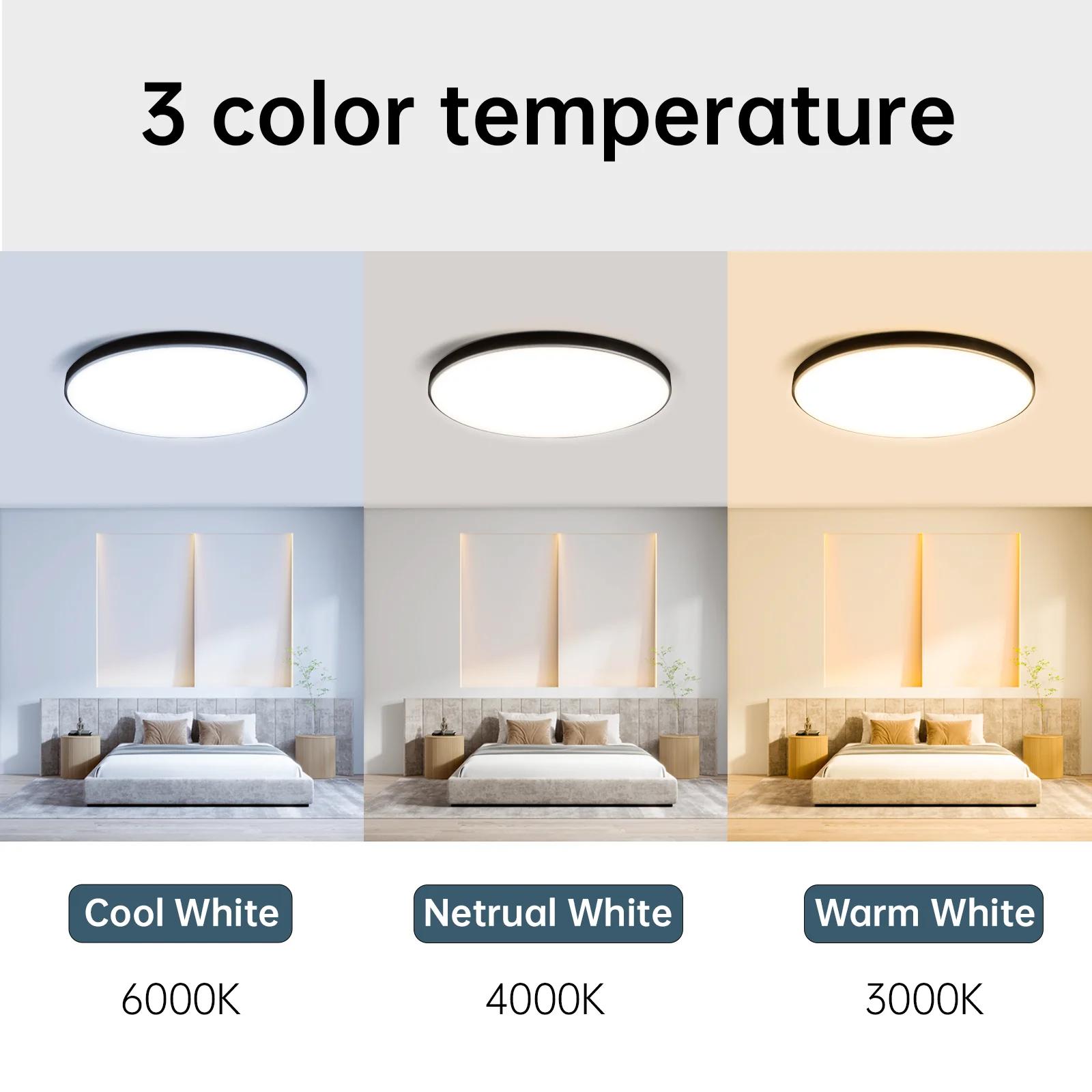 Plafonnier Bambou Led Rond Étanche De 18W, 30W,40W,Decken Lampe Led Luminaire De Plafond Pour Cuisin