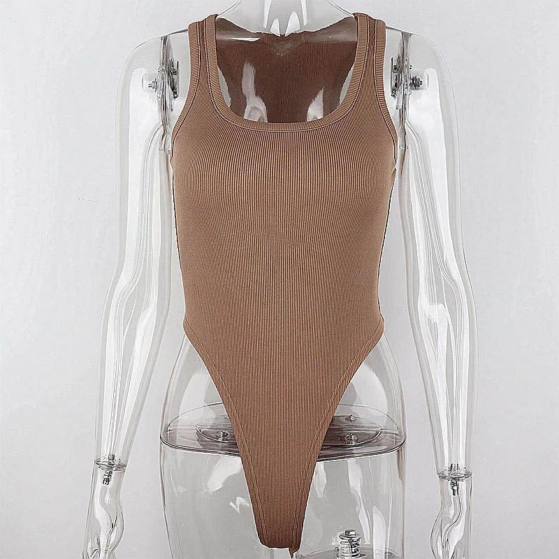 Body en tricot sans manches pour femmes, Sexy, moulant, épaules dénudées, col licou, décontracté, co