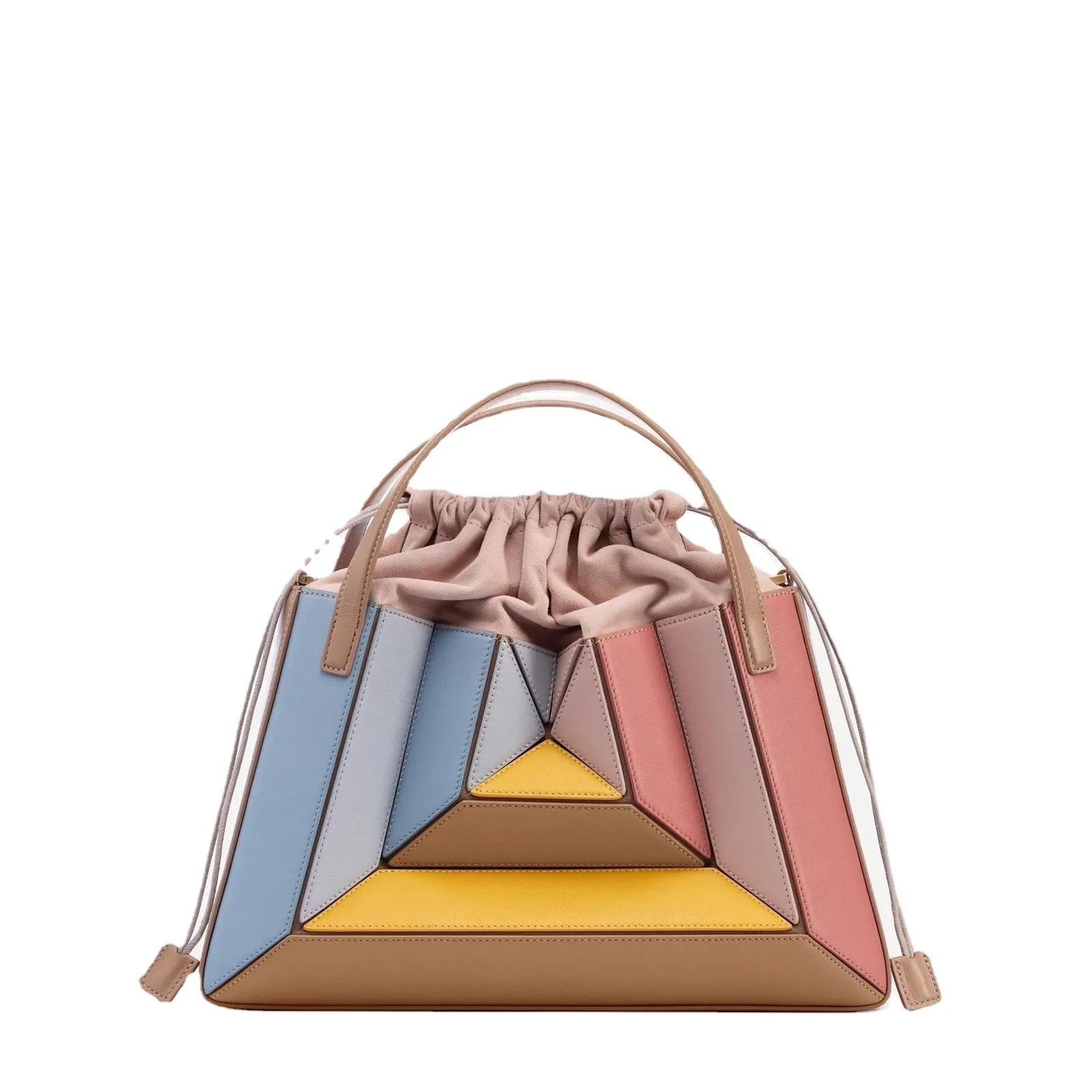 Sacs à main à panneaux pour femmes, sacs à bandoulière Patchwork de luxe en cuir Pu, petit fourre-to