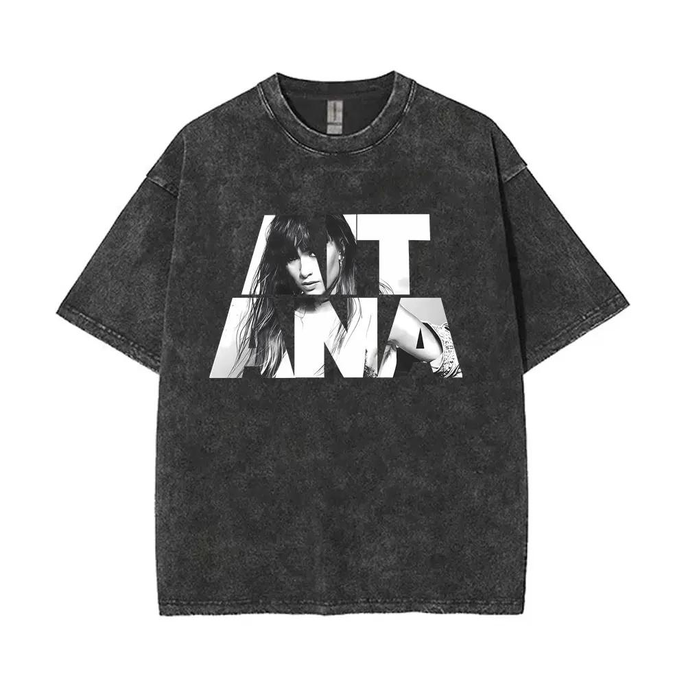 Lavé Vintage chanteur Aitana Logo graphique T-shirts CUARTO bleu Tour T-shirt hommes femmes vêtement