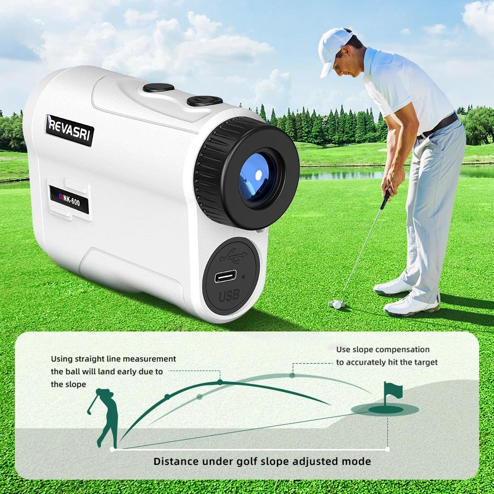 Télémètre laser de golf REVASRI rechargeable 600M/1000M avec grossissement 6X, télescope monoculaire
