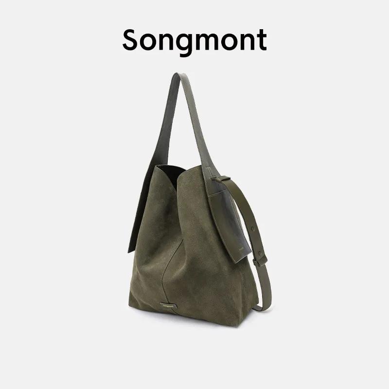 Sac Songmont, sac à main à crochet d'oreille en daim sous les bras, sac à bandoulière simple