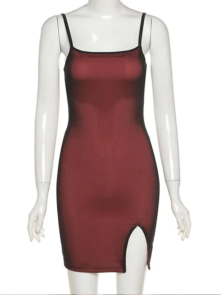 Robe moulante en maille Double couche pour femmes, Sexy, sans manches, moulante, Bandage élastique, 