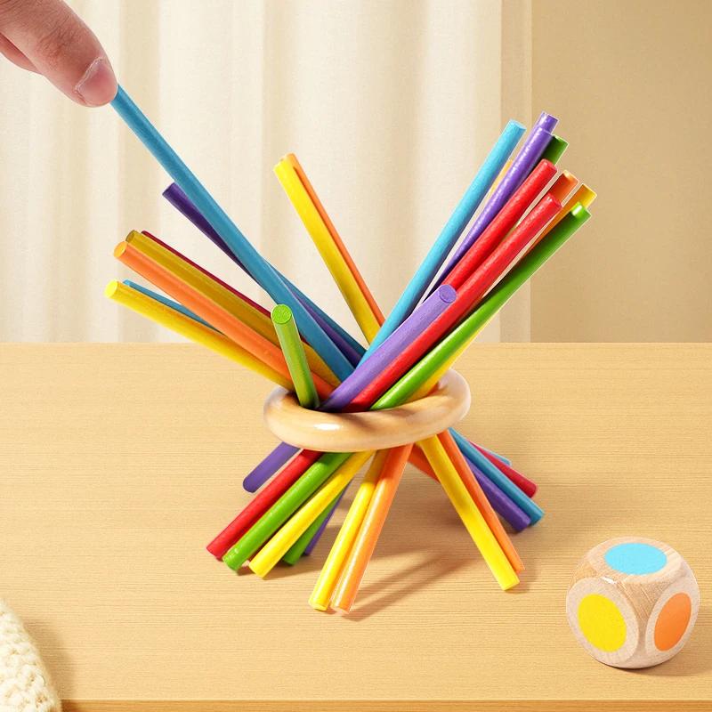 Bâton en bois interactif Parent-enfant, jouet puzzle d'entraînement à la réflexion spatiale pour deu
