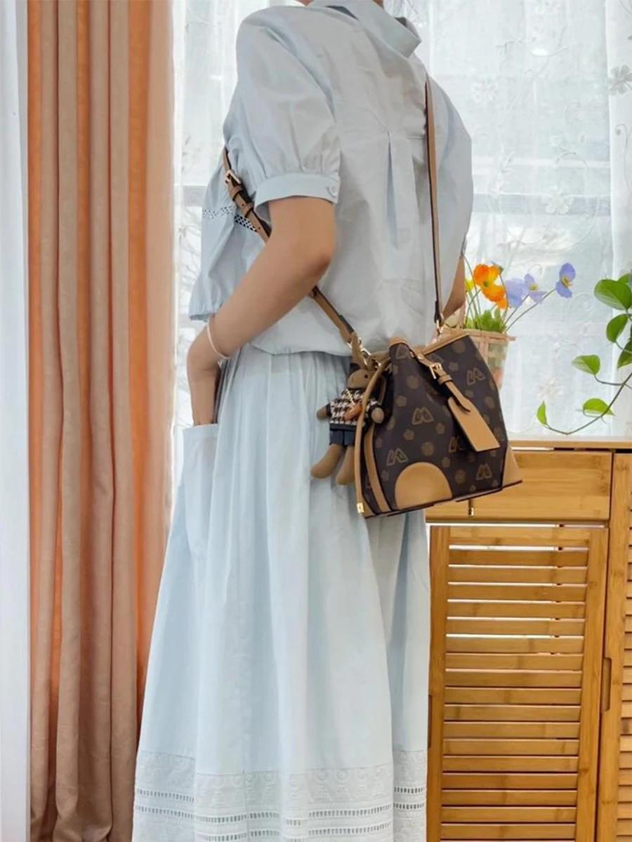 FOXER femmes mode sac à bandoulière seau épaule sac à main sac à main pour dame cadeau pour femme pe