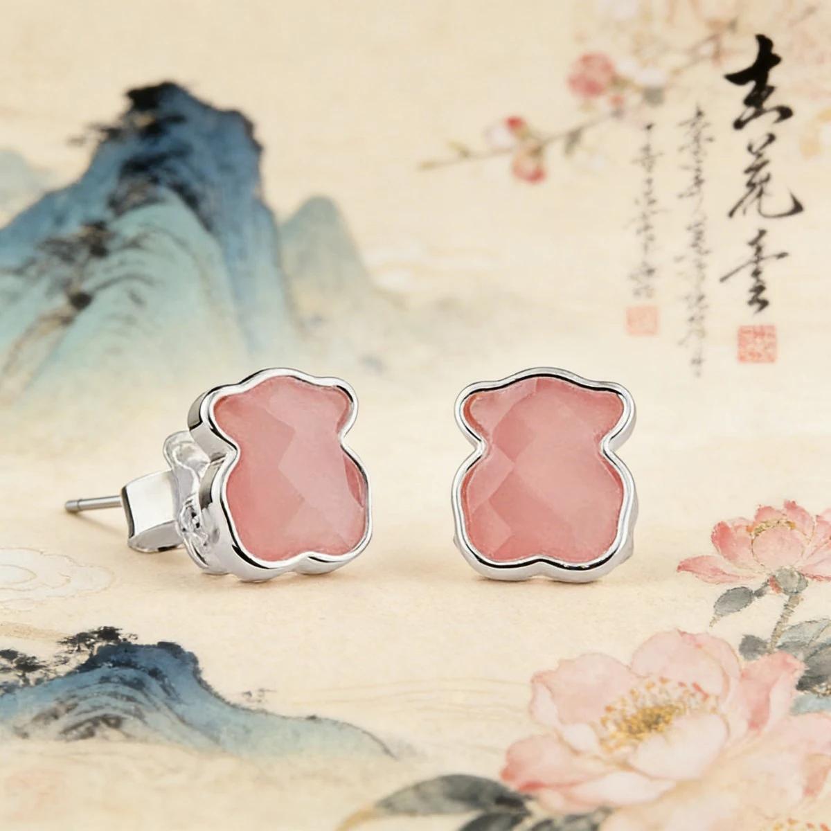 Boucles d'oreilles élégantes en forme d'ours pour femmes, petit bijou d'oreille en forme d'ours