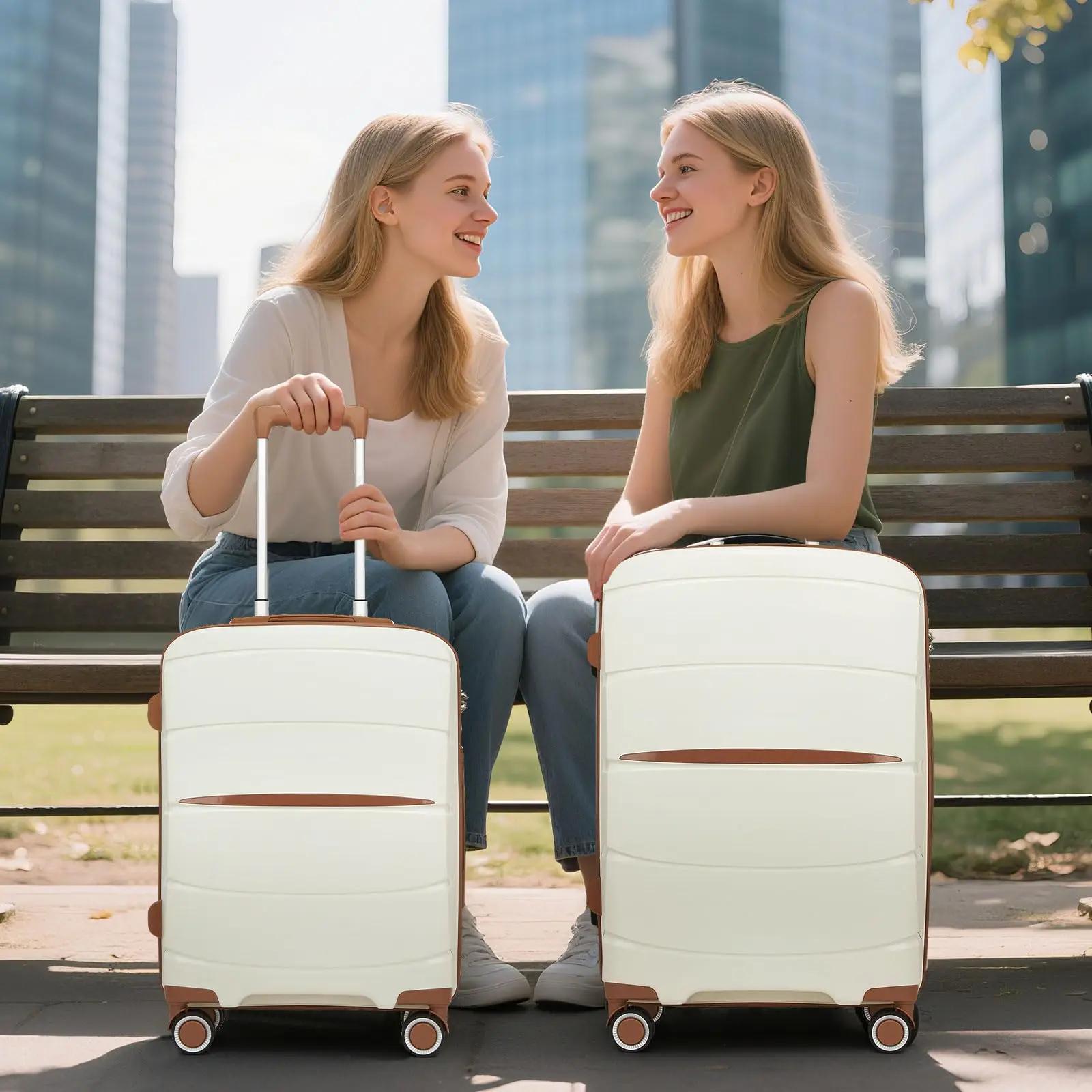 S/M/L KONO valise à main légère en polypropylène 4 roues Spinner chariot rigide et serrure TSA