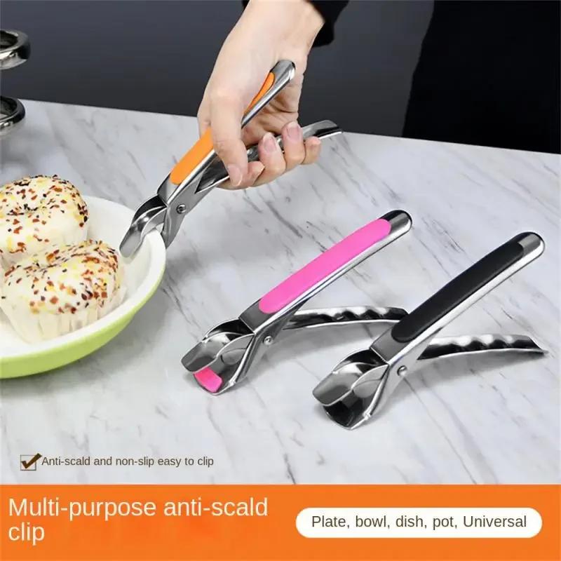 Plaque de cuisine Anti-brûlure, bol, support de Pot, pince en acier inoxydable, Clip Anti-chaleur, o