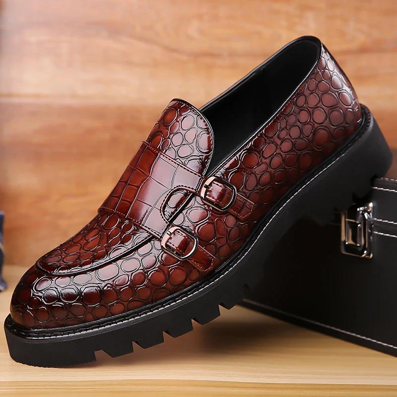 Mocassins de ville élégants et polyvalents pour hommes, style Derby anglais confortable, en cuir dur