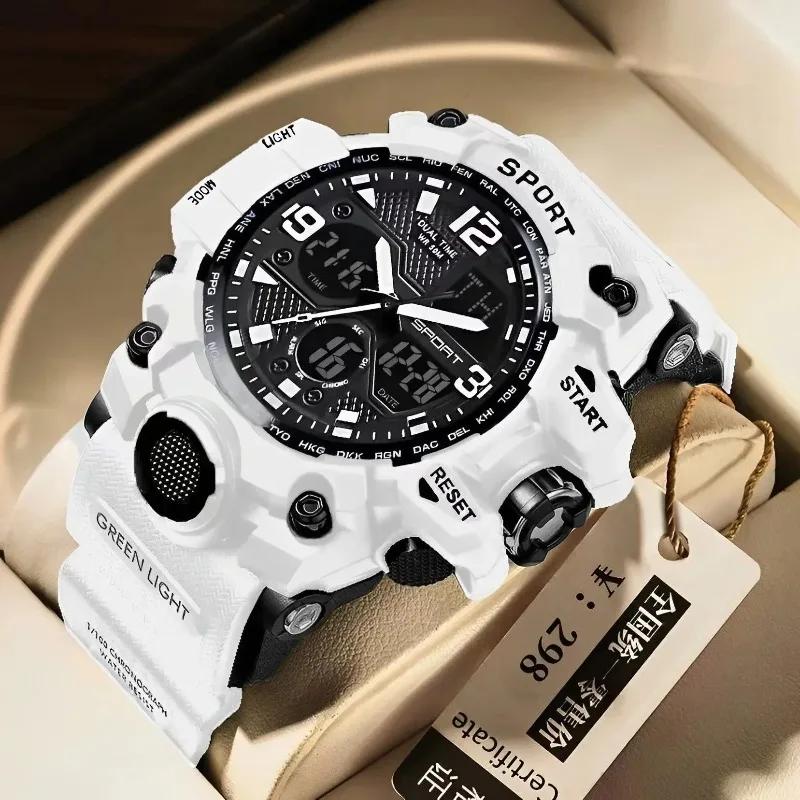 Achats chauds hommes adolescents lycéen mode tendance noir technologie sport lueur montre électroniq
