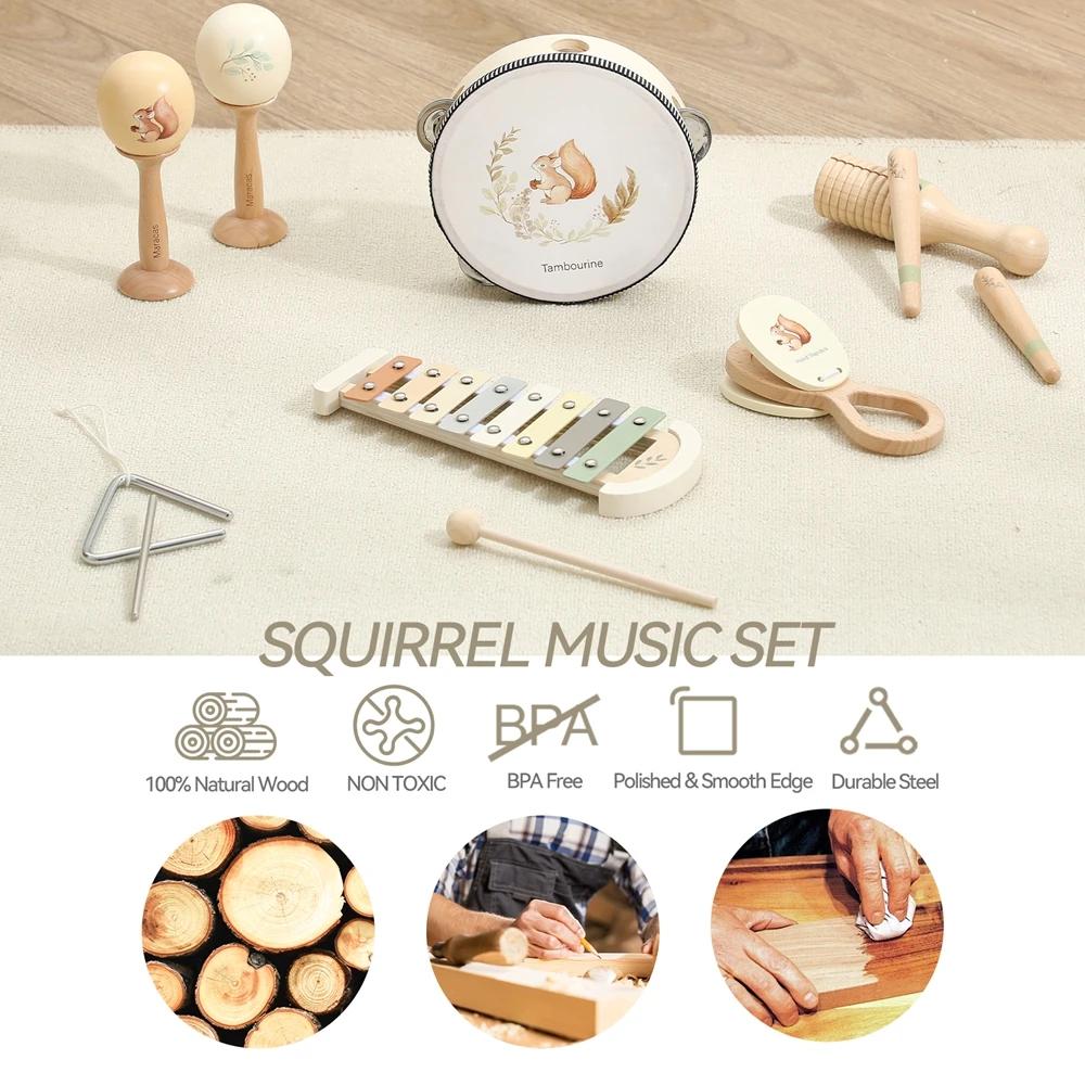 Instruments de musique Montessori musique bébé 0 12 mois jouets tambour Xylophone enfants début éduc