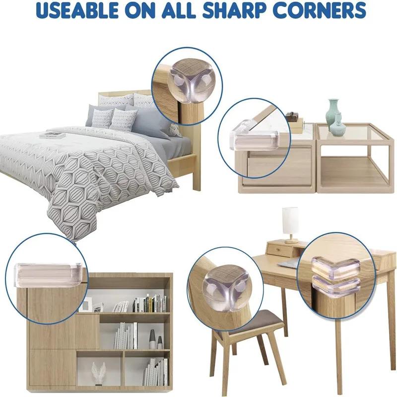 Protecteurs de coins de table pour bébé, protections anti-collision transparentes pour enfants, couv
