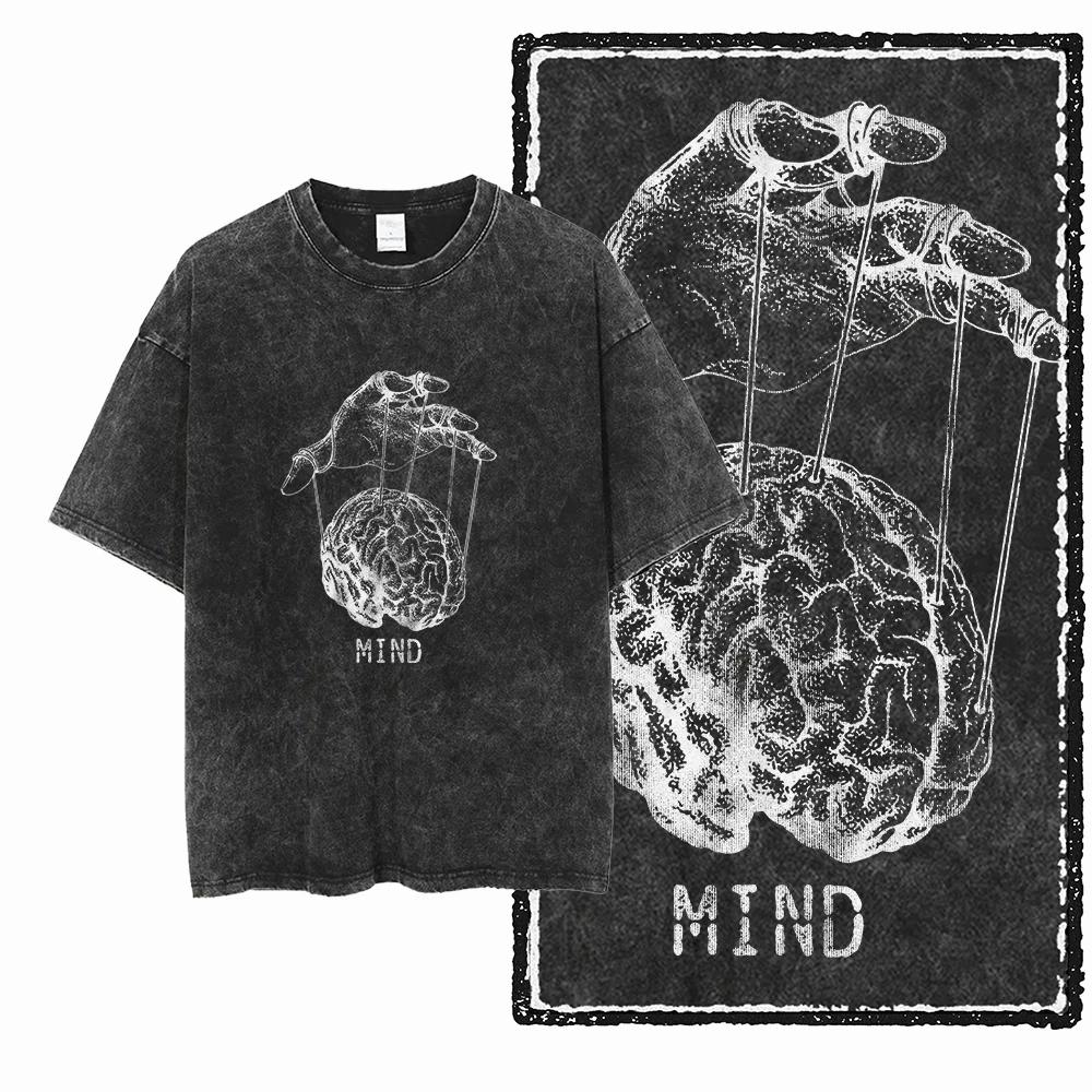 ZG Cool imprimé coton lavé à l'acide graphique exclusif unisexe t-shirt Cool Vintage Streetwear homm