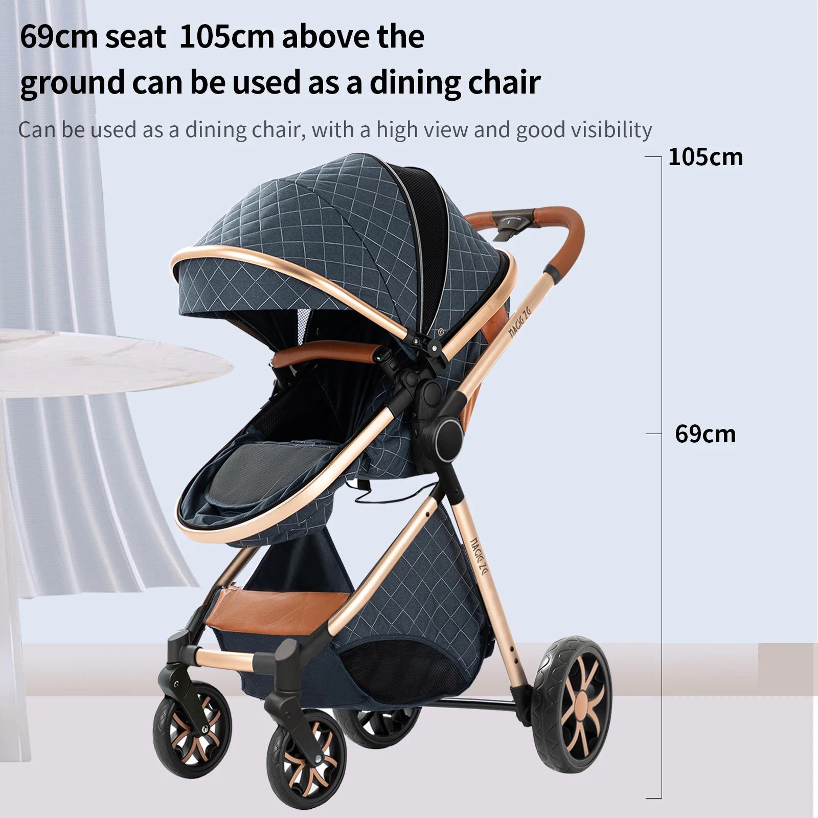 Poussette Bébé 3 en 1 Pliable Légère avec Dossier Réglable et Capote pour Nouveau-né, Idéale pour le