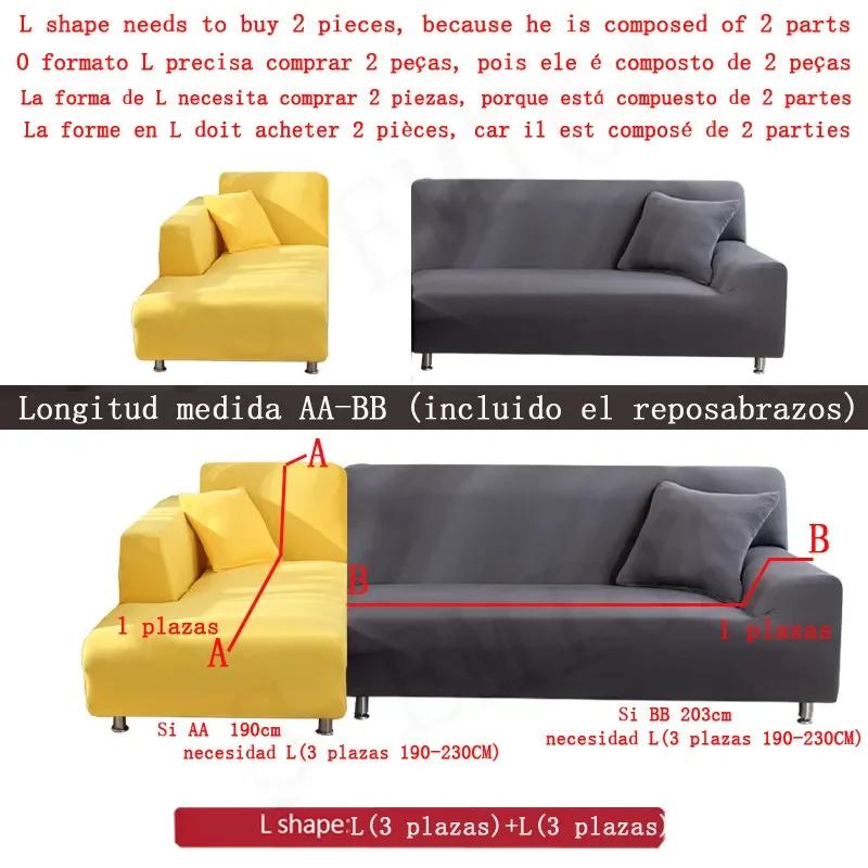 Housse de canapé extensible imprimée, pour salon, combinaison en forme de L, Chaise, décoration de m