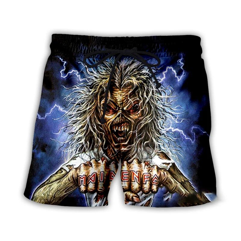 Nouvelle mode impression 3D gothique Vintage horreur crâne été plage Shorts Streetwear hommes séchag