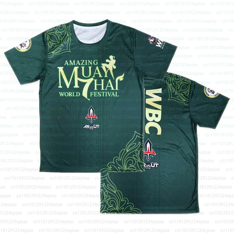 T-shirt pour homme WBC Muay Thai imprimé en 3D, mode sportive cool, streetwear, manches courtes, été