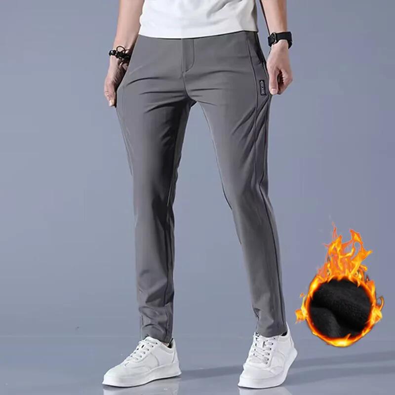 Pantalon décontracté en velours pour homme, épais, extensible, Slim, taille élastique, survêtement d