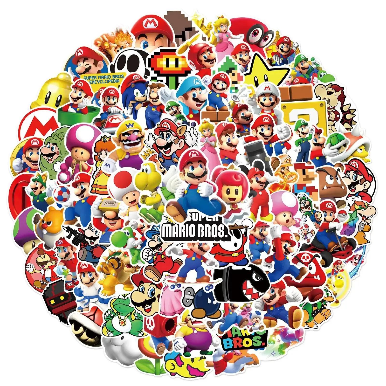Autocollants de jeu Super Mario, 100/300 pièces, pour ordinateur portable, Skateboard, réfrigérateur