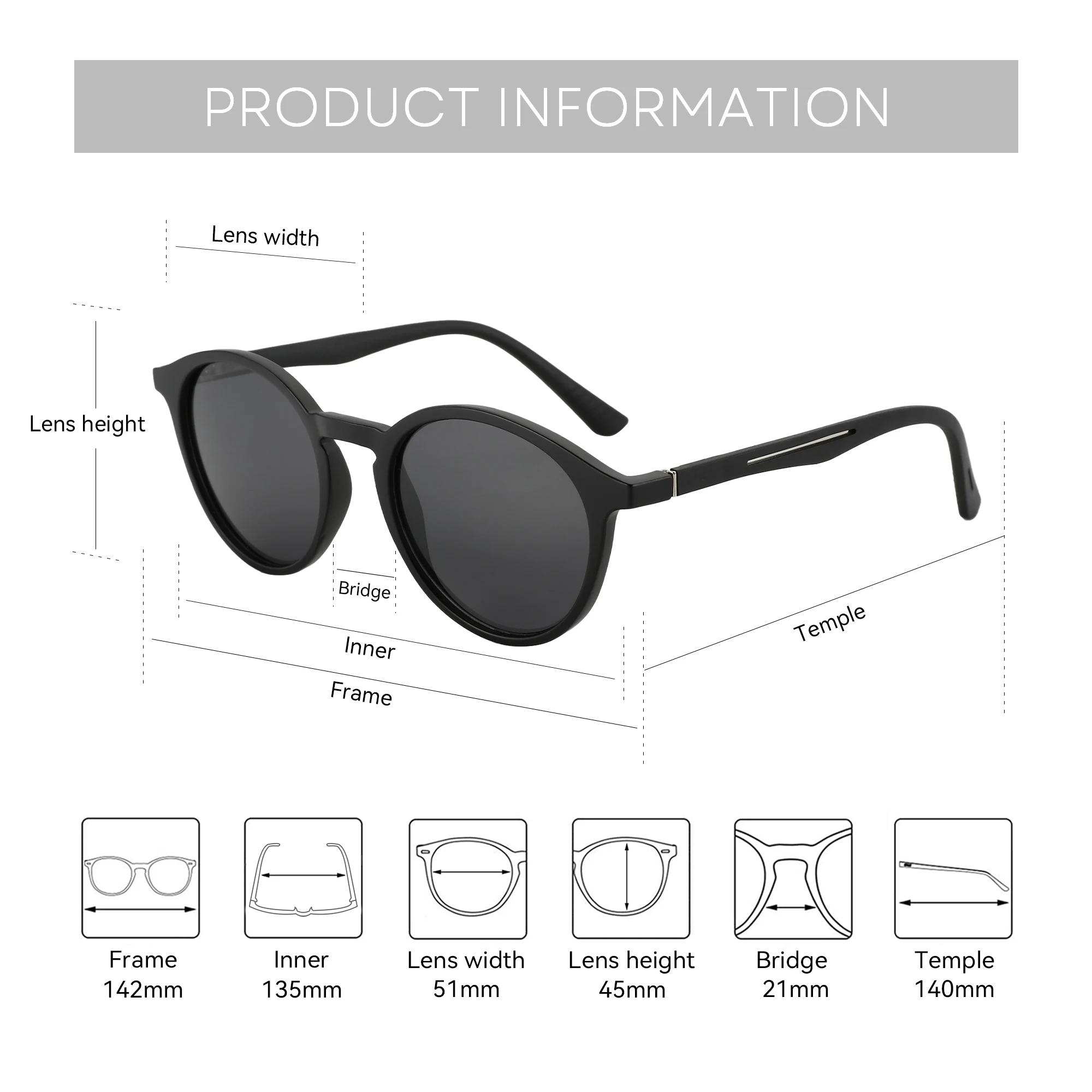 ZENOTTIC-Lunettes de soleil polarisées rétro pour hommes et femmes, monture ronde vintage, jambes en