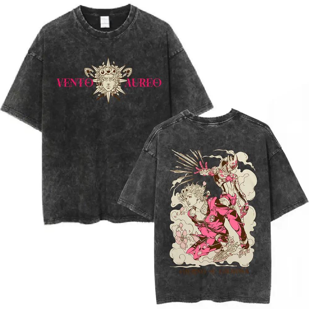 Anime Jojo Bizarre aventure lavé T-shirt STEEL BALL RUN Diego Brando Manga T-shirts hommes femmes co