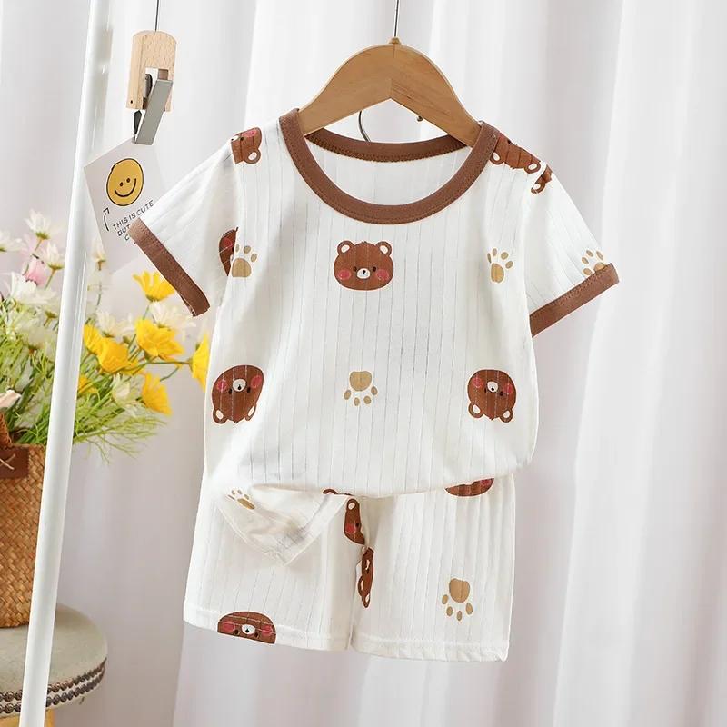 Vêtements d'été pour enfants, ensemble short à manches courtes, t-shirts pour bébés garçons et fille