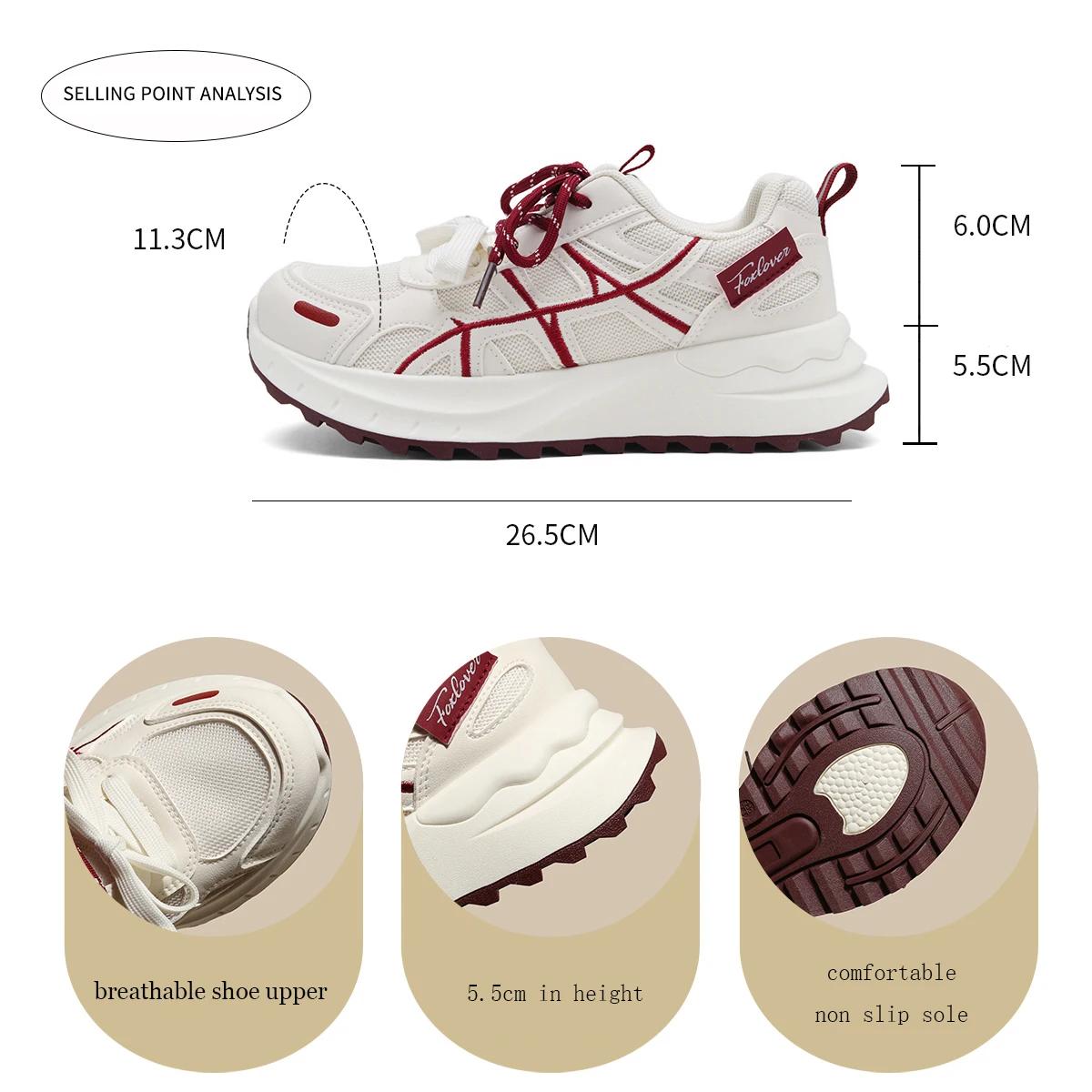 FOXER 2026 Nouvelles baskets en mesh pour femmes, chaussures décontractées respirantes à plateforme,