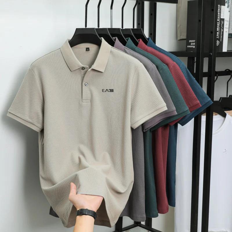 Polo de marque de luxe à manches courtes avec lettres imprimées, haut pour homme, été, 100% coton, c