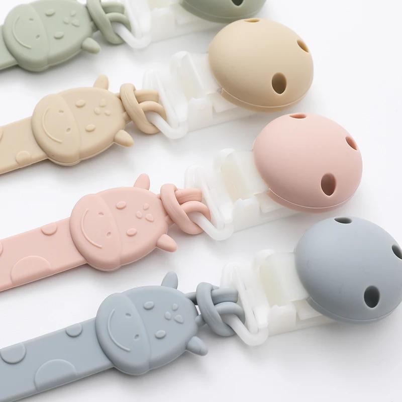 Clips de sucette en Silicone, porte-sucette une pièce sans BPA pour bébé garçon et fille de 3 mois,
