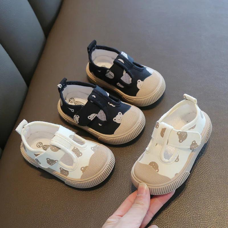 Chaussures décontractées à bouche carrée pour garçons/filles, chaussures de marche à semelle souple 
