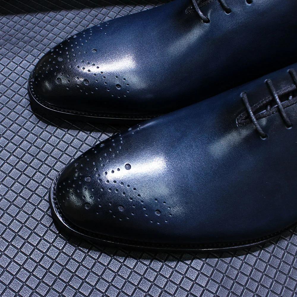 Chaussures provoqué faites à la main en cuir véritable pour hommes, style italien classique, coupe c