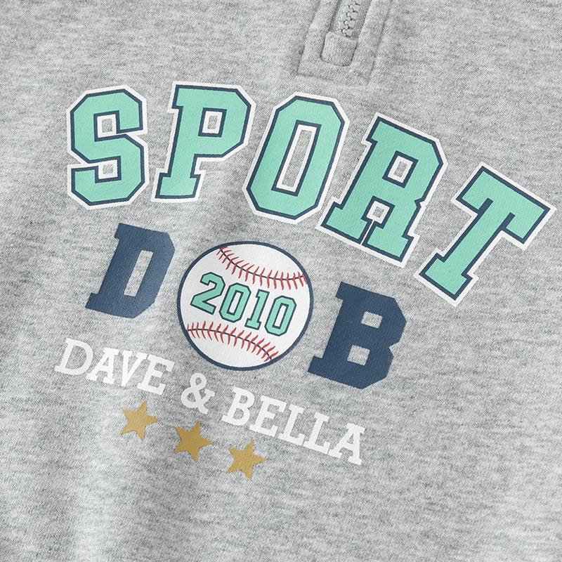 Dave Bella enfants garçon vêtements gris dessin animé costume 2025 printemps automne pull sweat Spor