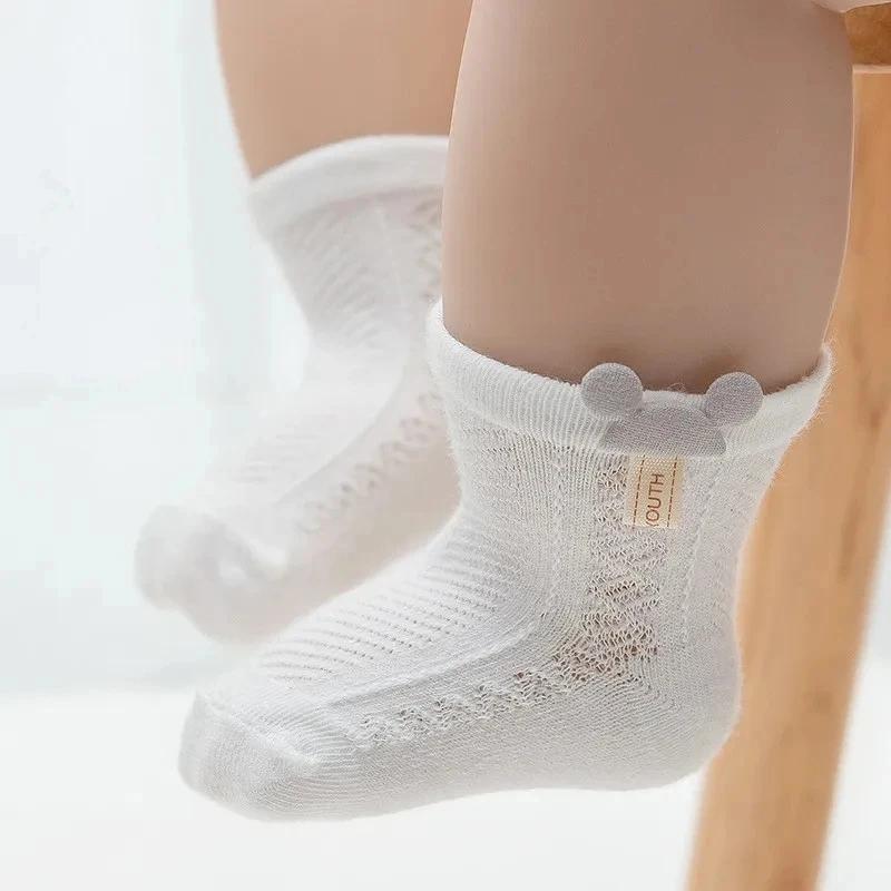 4 paires/lot été bébé maille mince chaussettes dessin animé doux coton nouveau-né chaussette princes