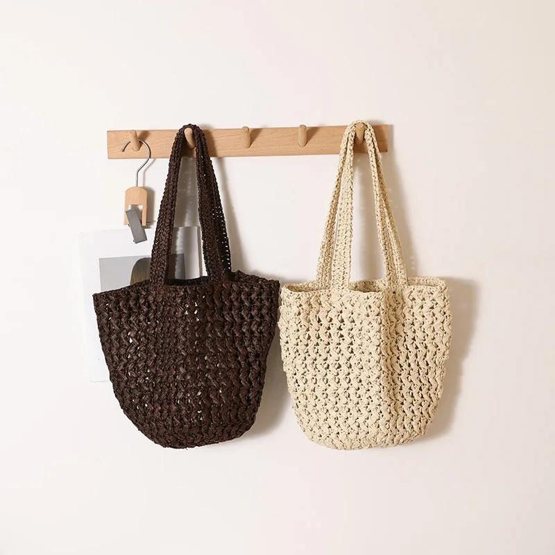 Sac à main pour femme 2026, nouveau sac seau de voyage tissé à la main, grande capacité, sac à bando