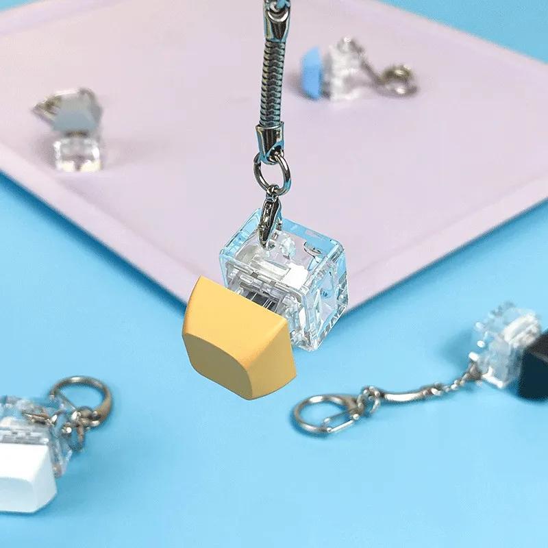 Porte-clés interrupteur à clé, testeur d'arbre, clavier mécanique, bouton Fidget, jouets pour doigts
