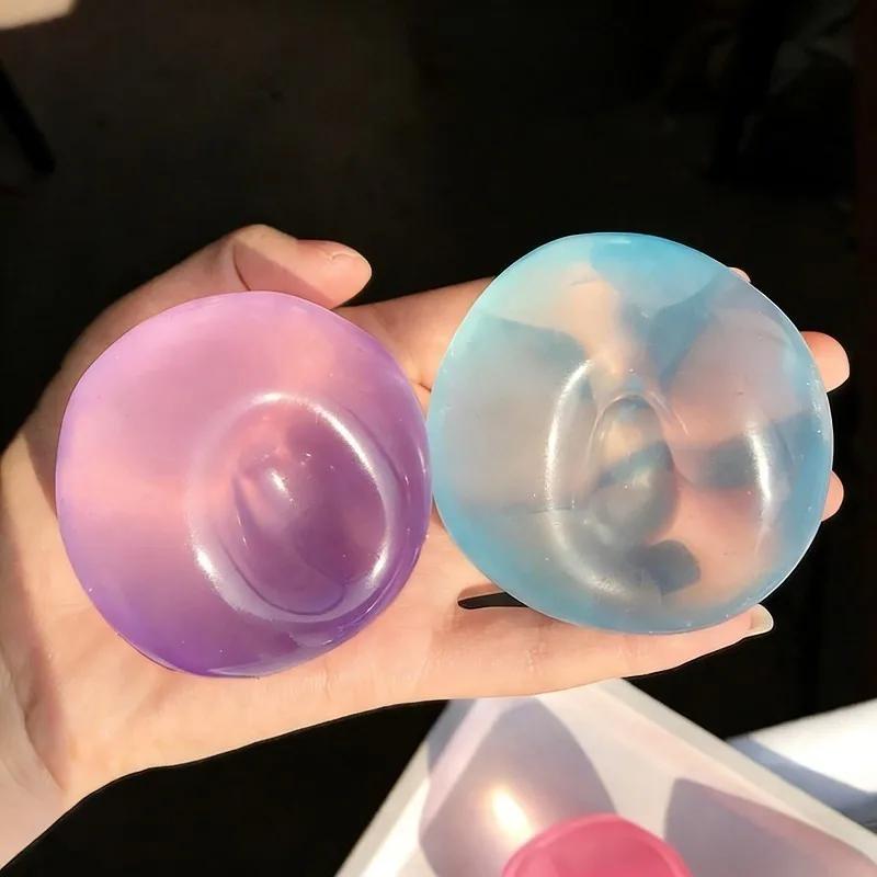 Jouets sensoriels Mochi en plastique souple, transparents, à l'huile de noix de coco et à la maltose