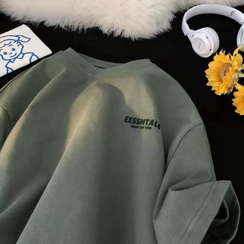 Nouveau style 2026 – T-shirt américain à manches courtes pour homme, style Hong Kong, simple, ample 