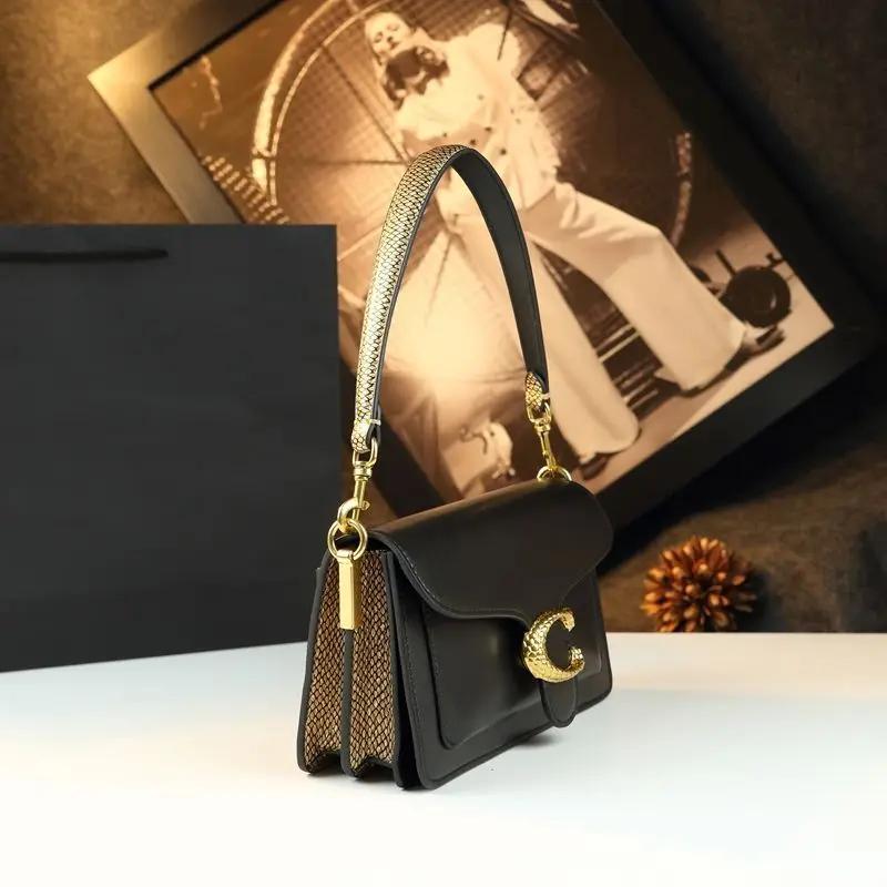 Sac à langer de luxe carré pour femme, grande capacité, sac fourre-tout élégant en cuir, sac à bando