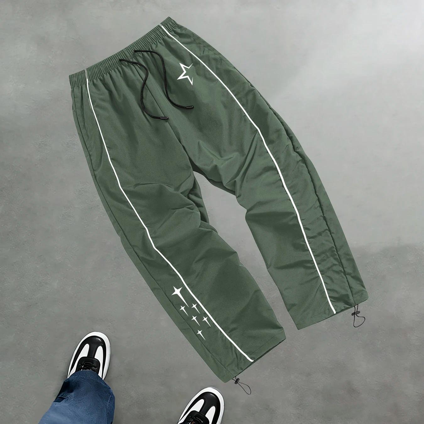 Pantalon de sport décontracté à imprimé étoiles pour hommes, pantalon d'entraînement de fitness prin